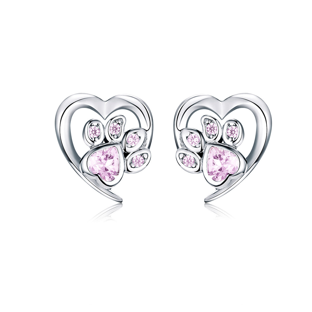 925 Sterling Silver Earrings with Pavé Setting CZ, 0.9cm for Women DestGlow
