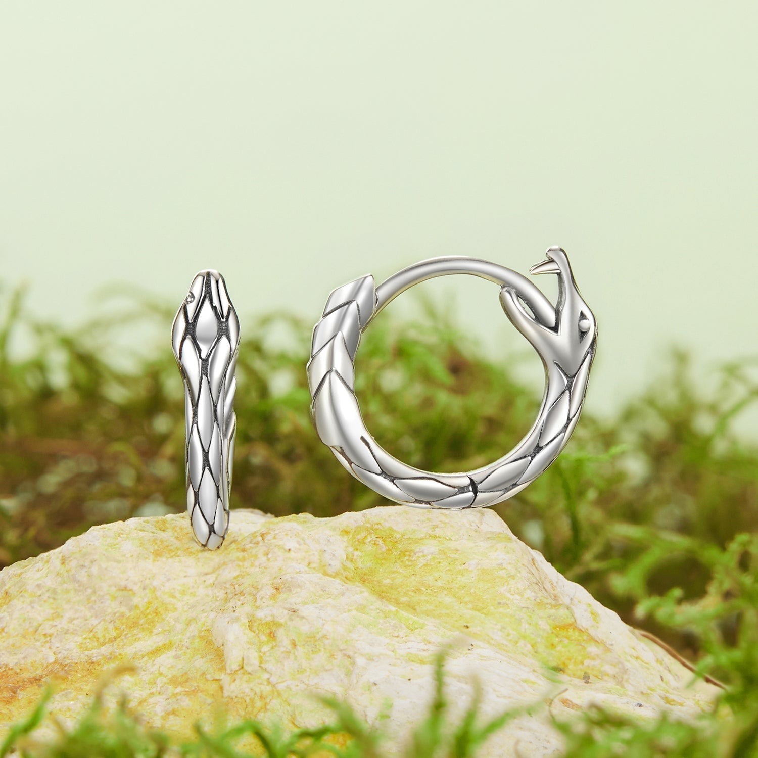 925 Sterling Silver Earrings for Women, Oxidized Silver, 1.4x0.35 cm DestGlow