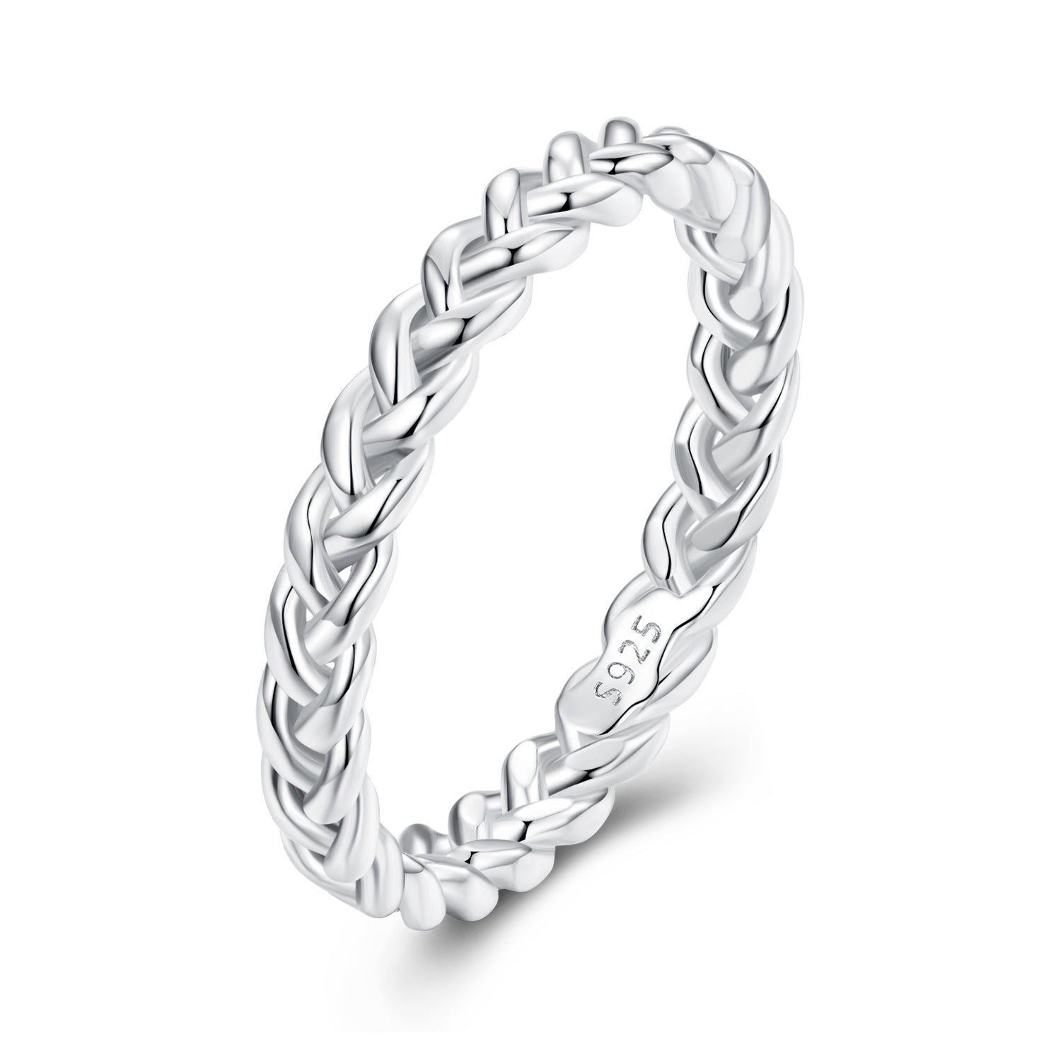 925 Sterling Silver Plated Platinum Ring Size 6 for Women DestGlow
