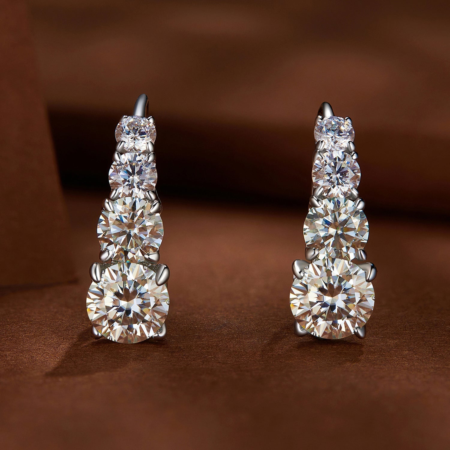 S925 Sterling Silver 0.50 Carat Moissanite Earrings for Women DestGlow