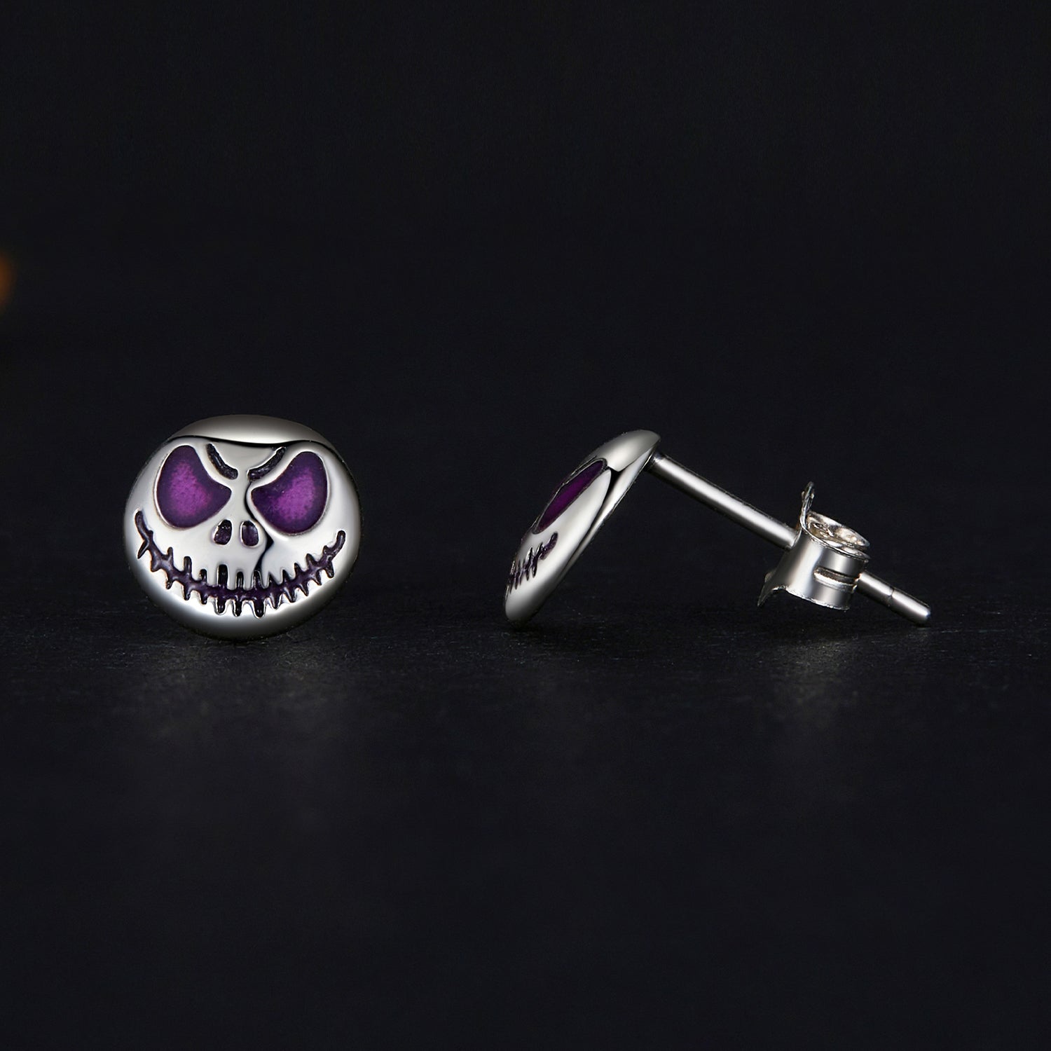 925 Sterling Silver Enamel Oxidized Earrings - 8mm for Women DestGlow