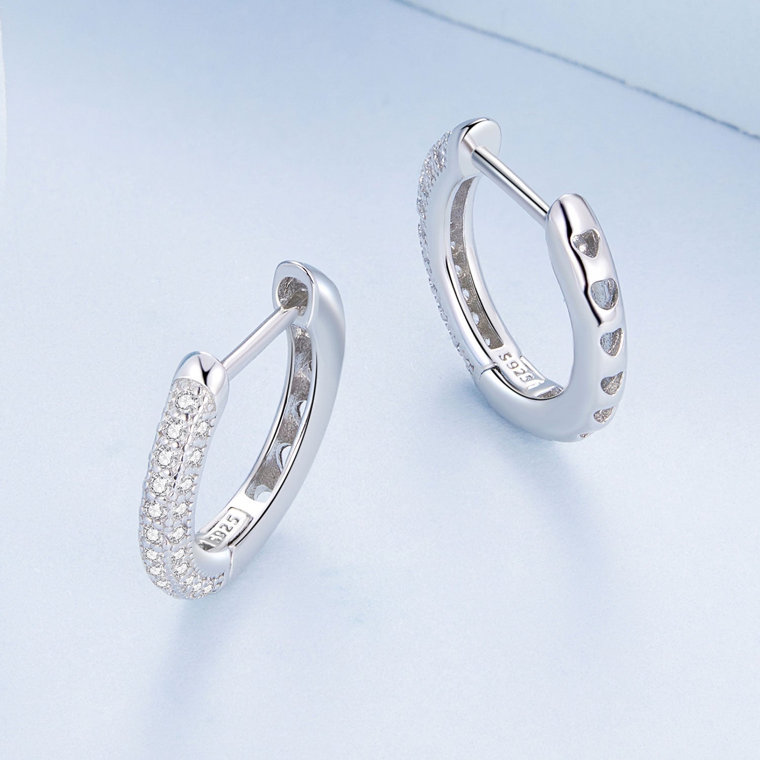 925 Sterling Silver Pavé Setting CZ Earrings for Women DestGlow