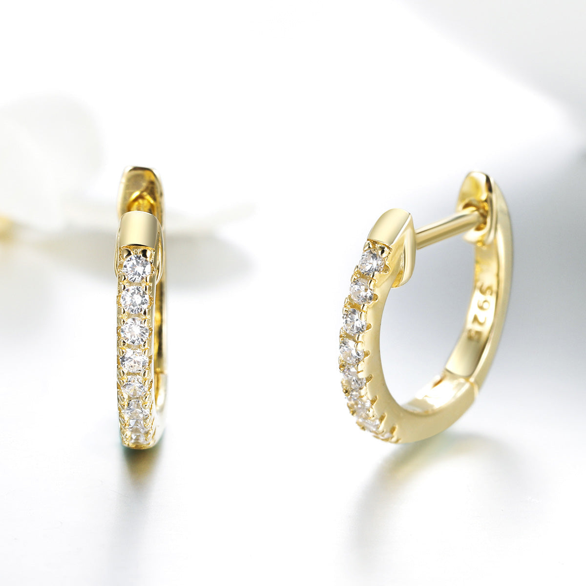 925 Sterling Silver 1.3cm Pavé Set CZ Earrings DestGlow