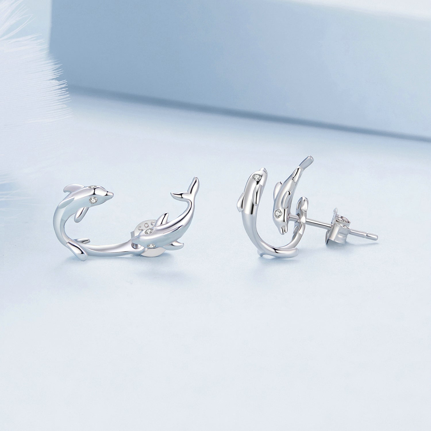 S925 Sterling Silver Rose Gold Plated Zircon Earrings DestGlow