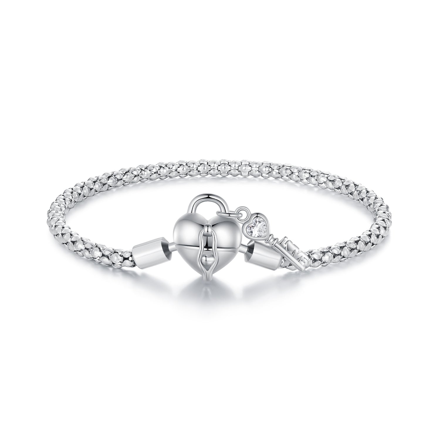 925 Sterling Silver Pavé Setting CZ Bracelet Size 17.0 for Women DestGlow