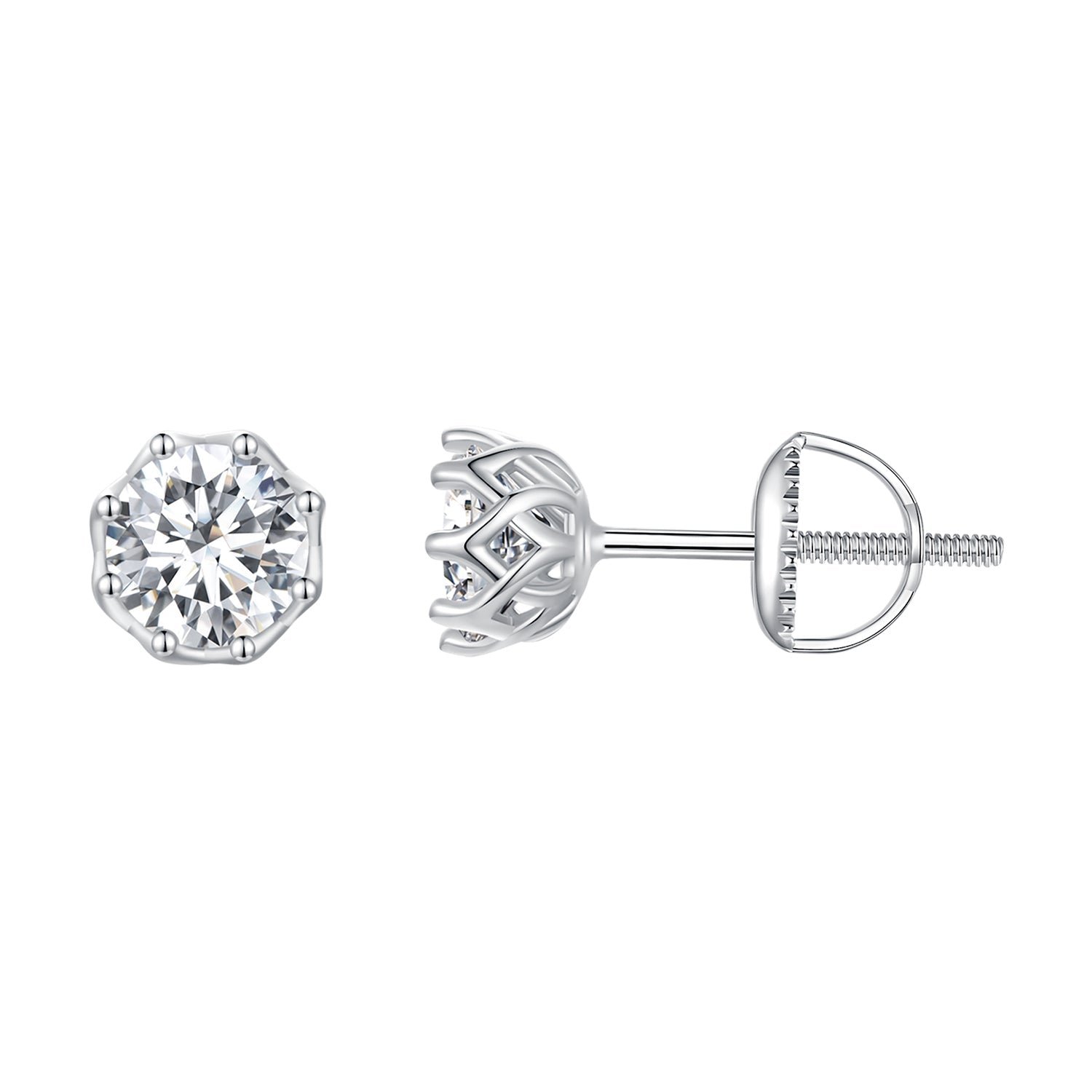 925 Sterling Silver Moissanite 0.5 Carat Earrings for Women DestGlow
