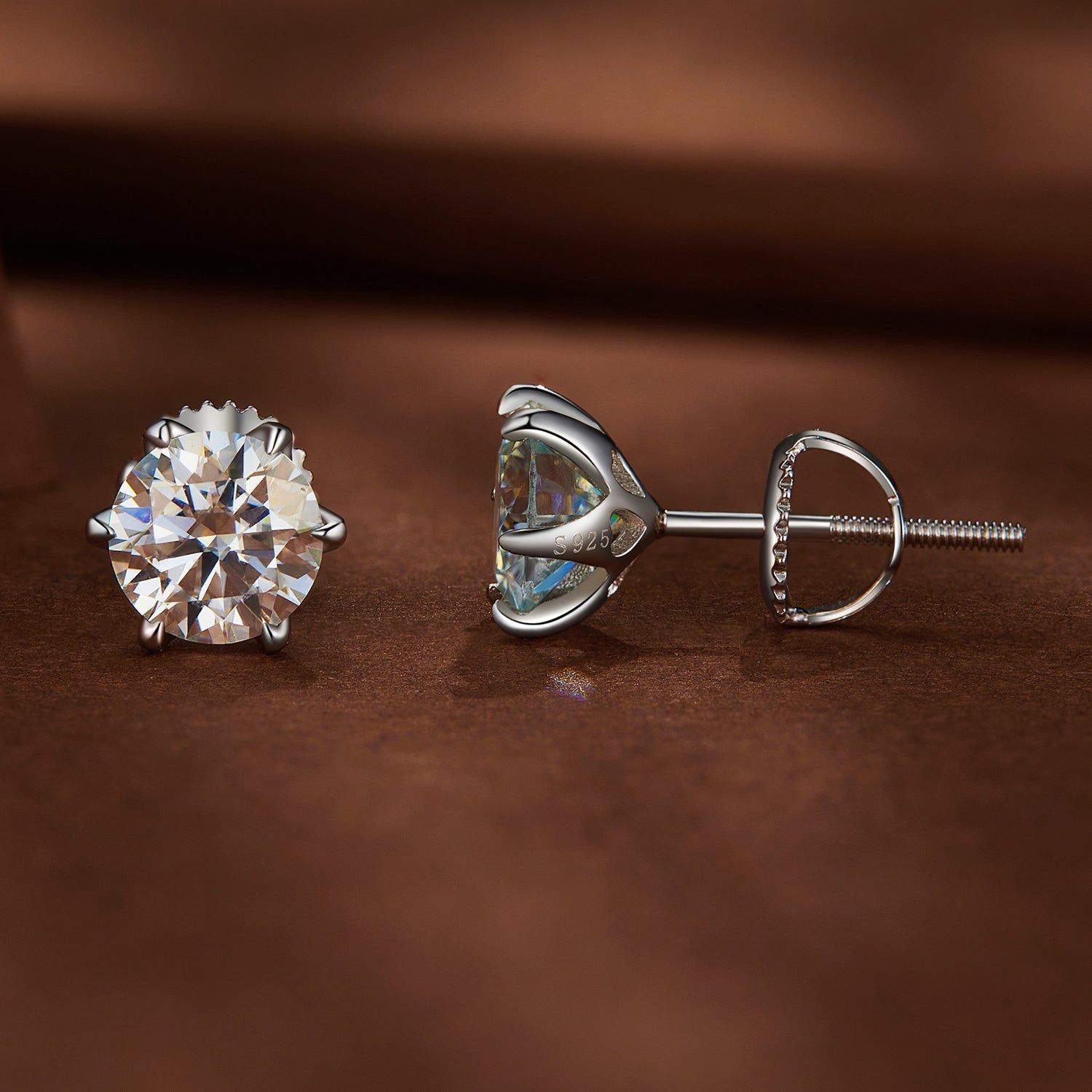 S925 Sterling Silver 2.00 Carat Moissanite Earrings for Women DestGlow