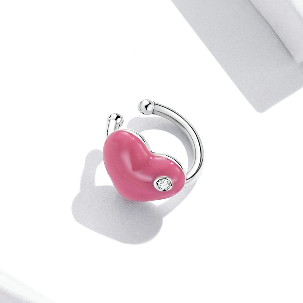 925 Sterling Silver Earrings with Pavé CZ & Enamel, 1.0*1.3cm, for Women DestGlow