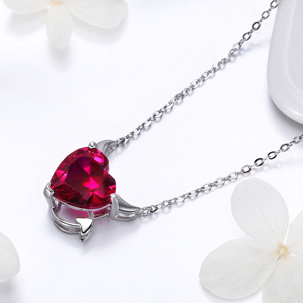 925 Sterling Silver Necklace with 1.5x1.3 cm Pendant for Women DestGlow