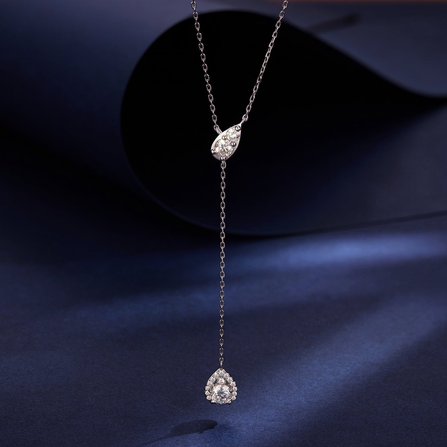 925 Sterling Silver Moissanite Necklace with 3 Stone Sizes for Women DestGlow