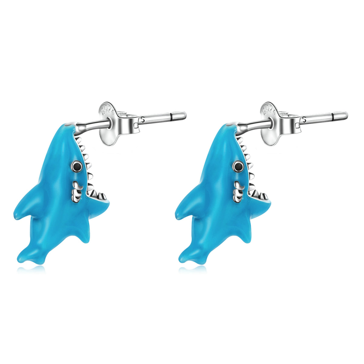 925 Sterling Silver Oxidized Enamel Earrings for Women - 1.3x0.5cm DestGlow