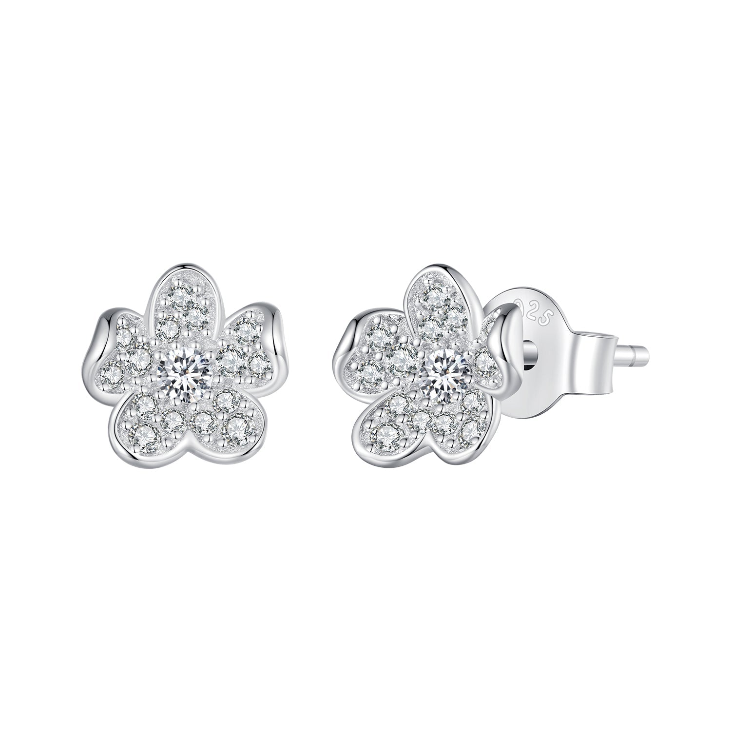 S925 Sterling Silver Pavé Setting CZ Earrings DestGlow