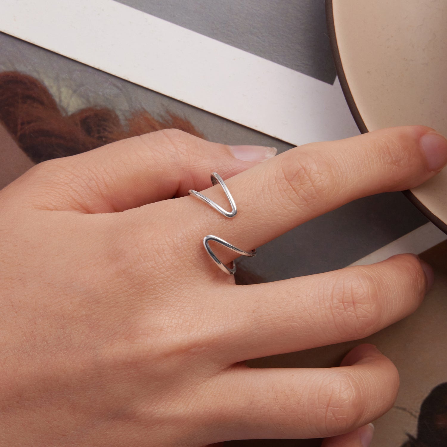 925 Sterling Silver Oxidized Silver 0.12-0.9cm Ring for Unisex DestGlow