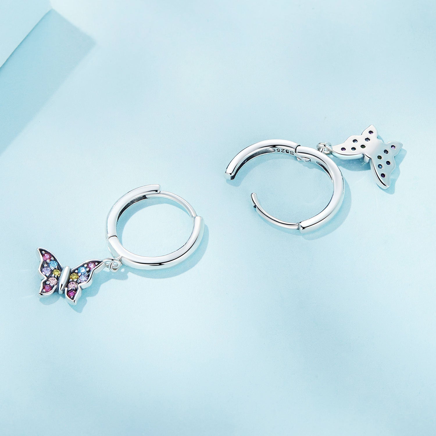 925 Sterling Silver Earrings with Pavé Setting CZ, 2.3*0.95cm, for Women DestGlow