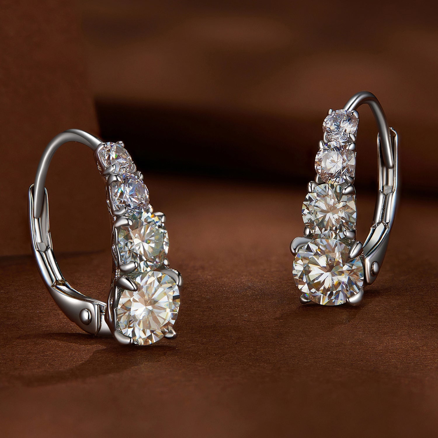 S925 Sterling Silver 0.50 Carat Moissanite Earrings for Women DestGlow