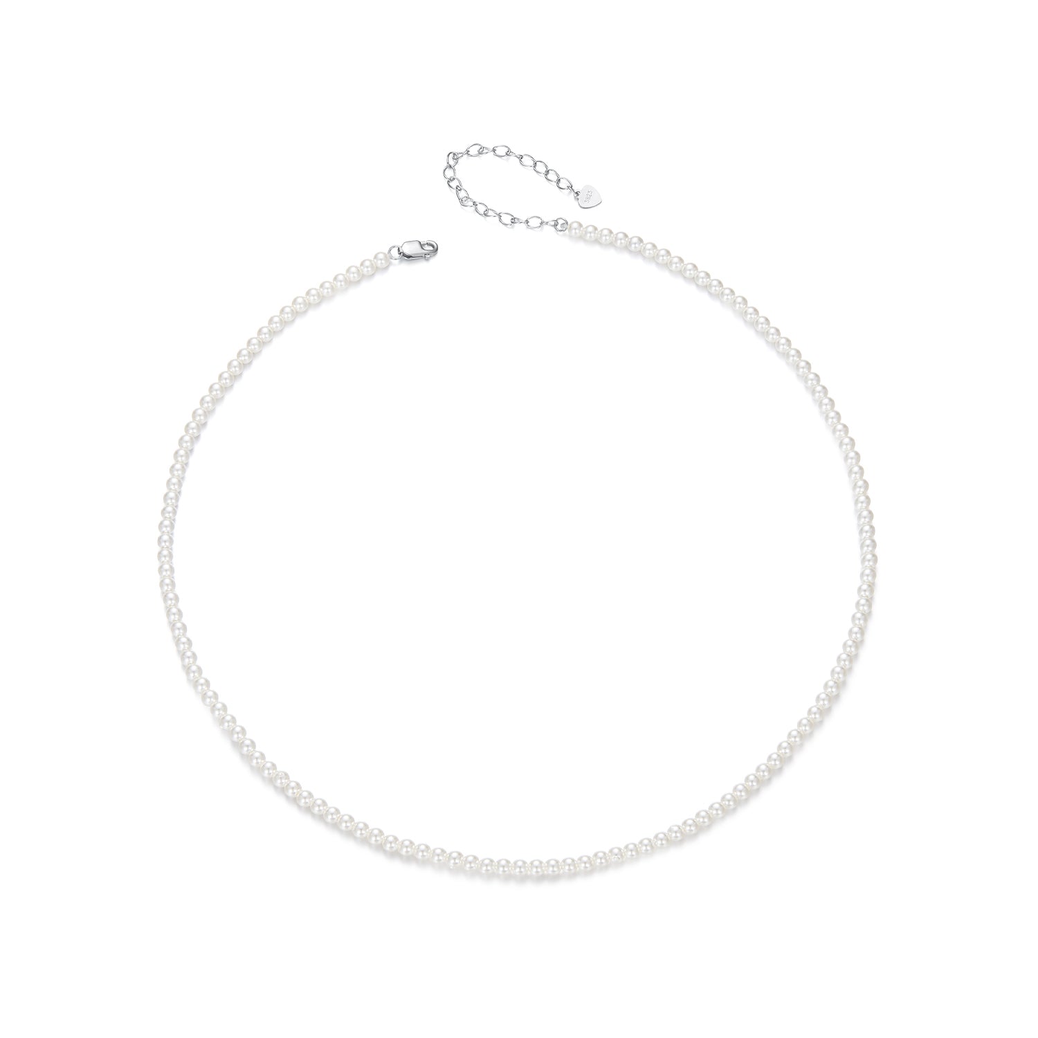 925 Sterling Silver White Gold Plated Necklace with Quality Shell Pearl for Women DestGlow