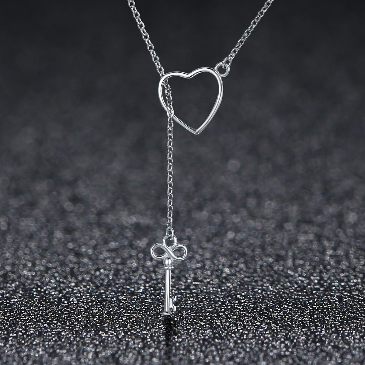 925 Sterling Silver Necklace 55cm with Heart Pendant for Women DestGlow