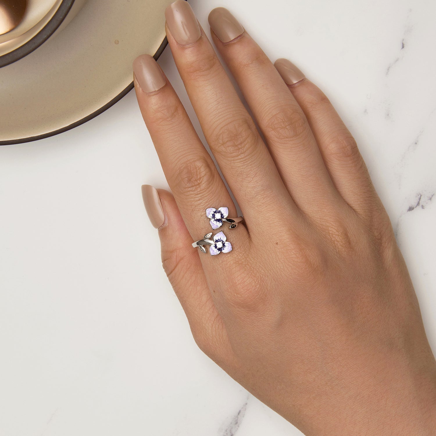 S925 Sterling Silver Enamel CZ Pavé Setting Ring for Women DestGlow