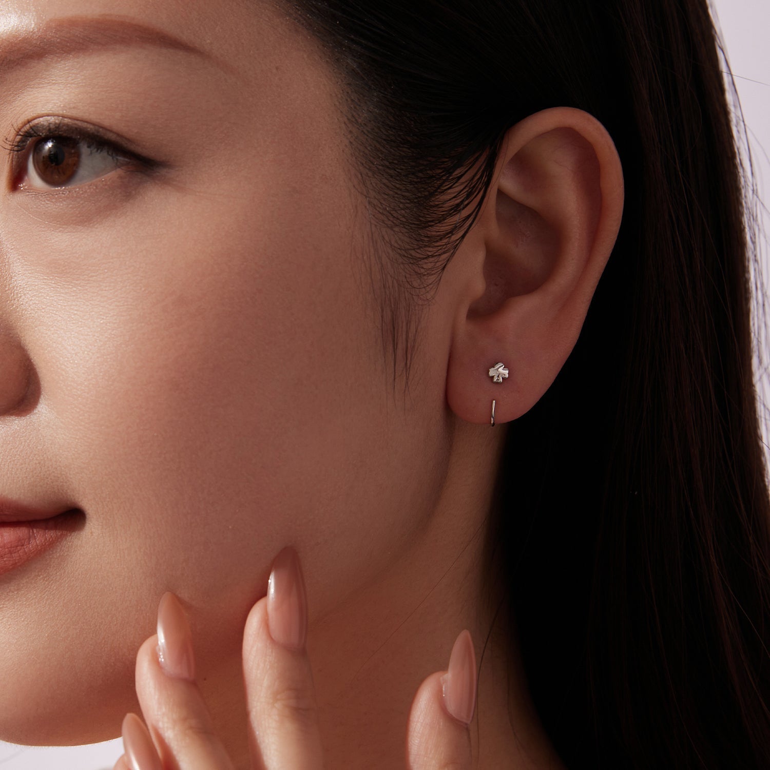 S925 Silver Brass and White Gold Plated 1.4cm Earrings for Women DestGlow