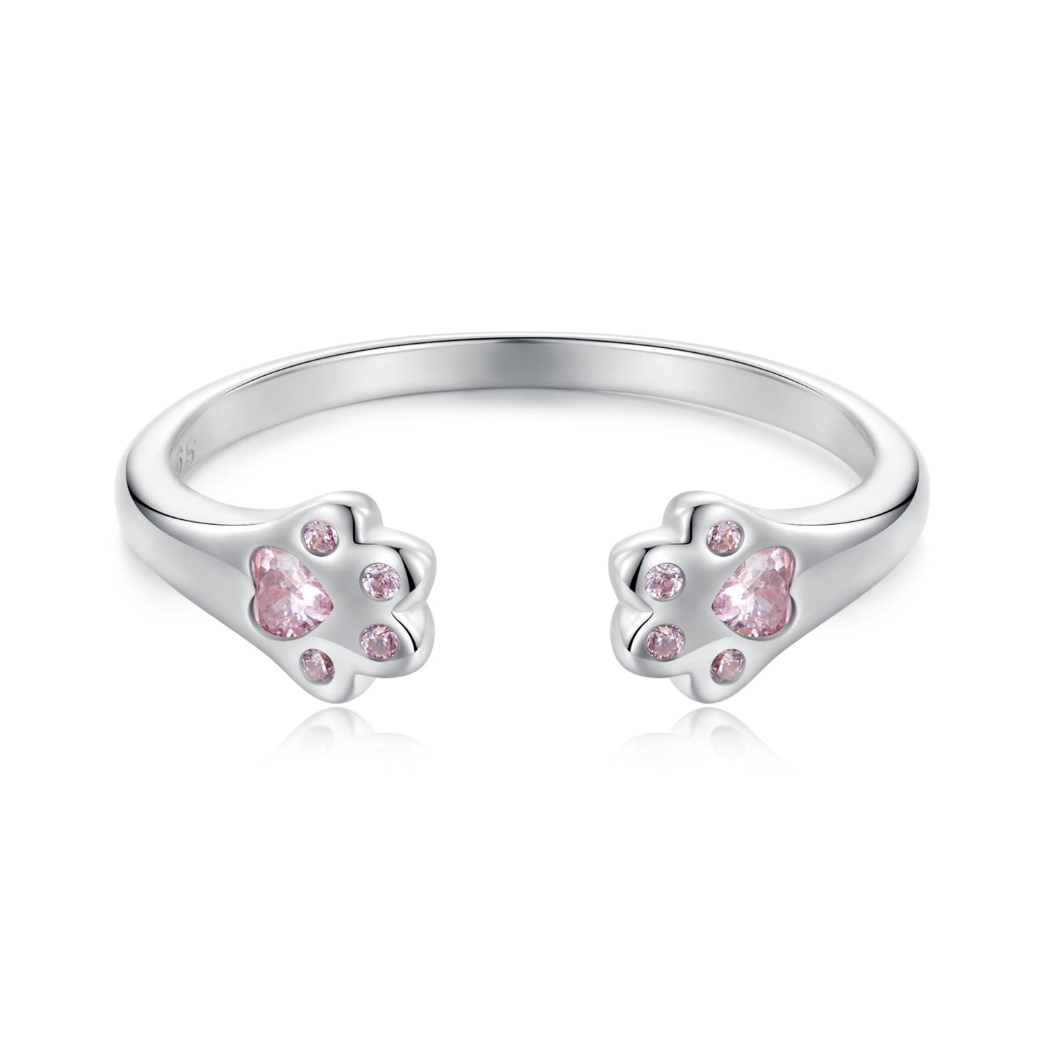 925 Sterling Silver White Gold Plated Pavé Setting CZ Ring DestGlow