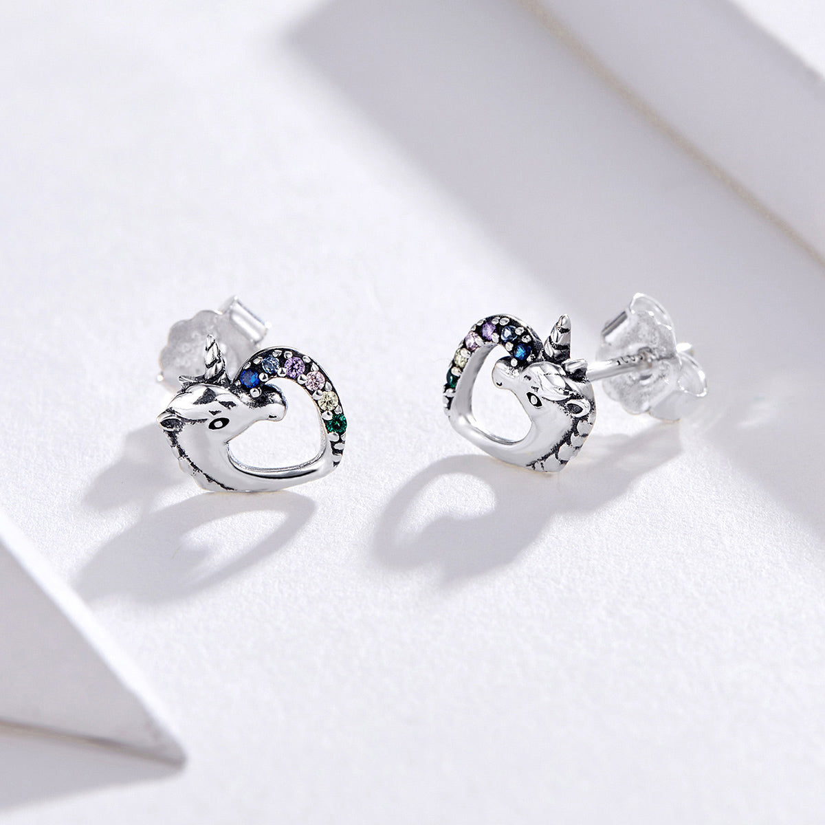 925 Sterling Silver Earrings with Oxidized Finish and Pavé Setting DestGlow