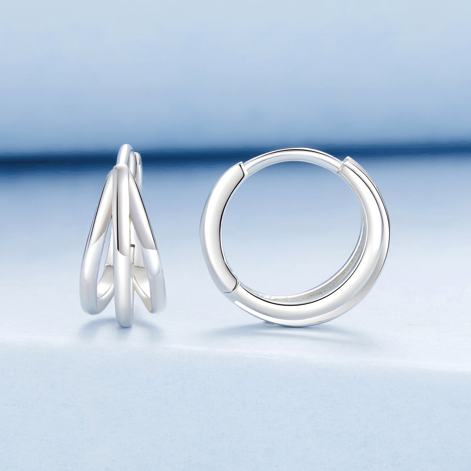 925 Sterling Silver Earrings with White Gold Plating, 1.3*0.6 cm, For Women DestGlow