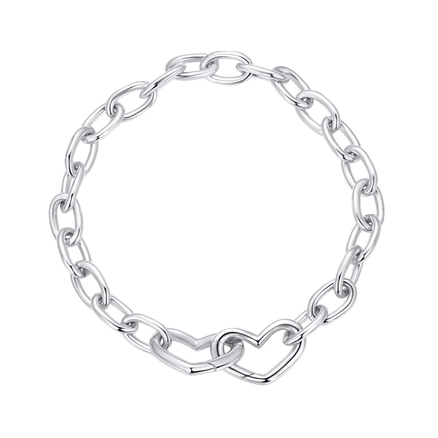 925 Sterling Silver Plated White Gold 19.0 cm Bracelet DestGlow