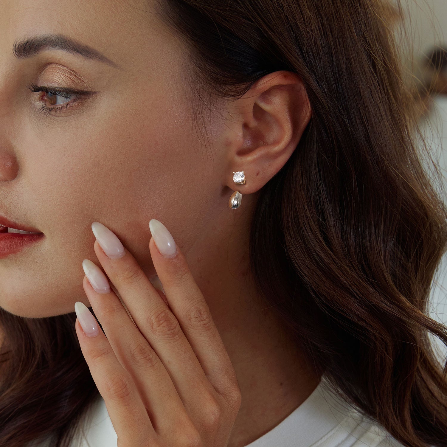 925 Sterling Silver Plated White Gold Earrings with Pavé Setting CZ DestGlow