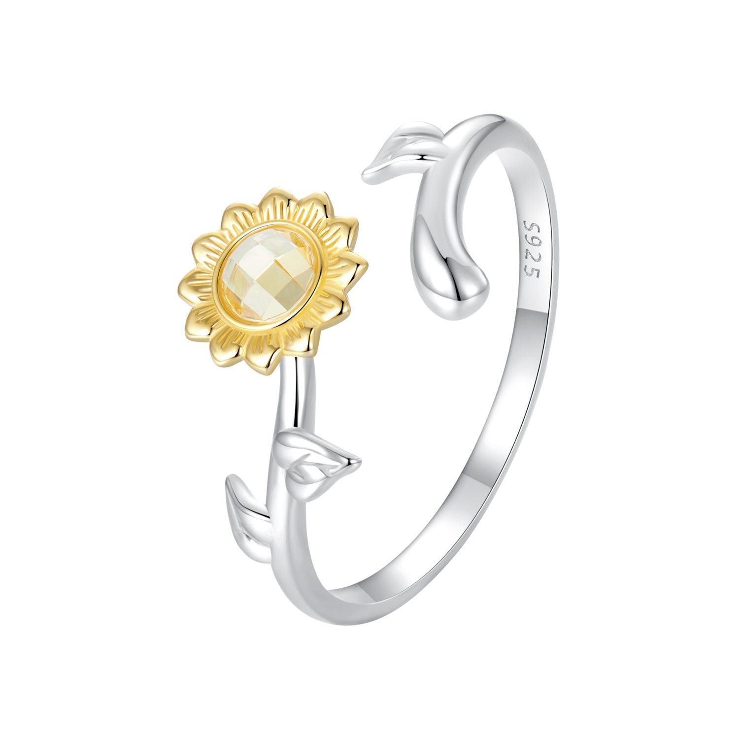 925 Sterling Silver Transparent Glass Ring 1.7mm for Women DestGlow