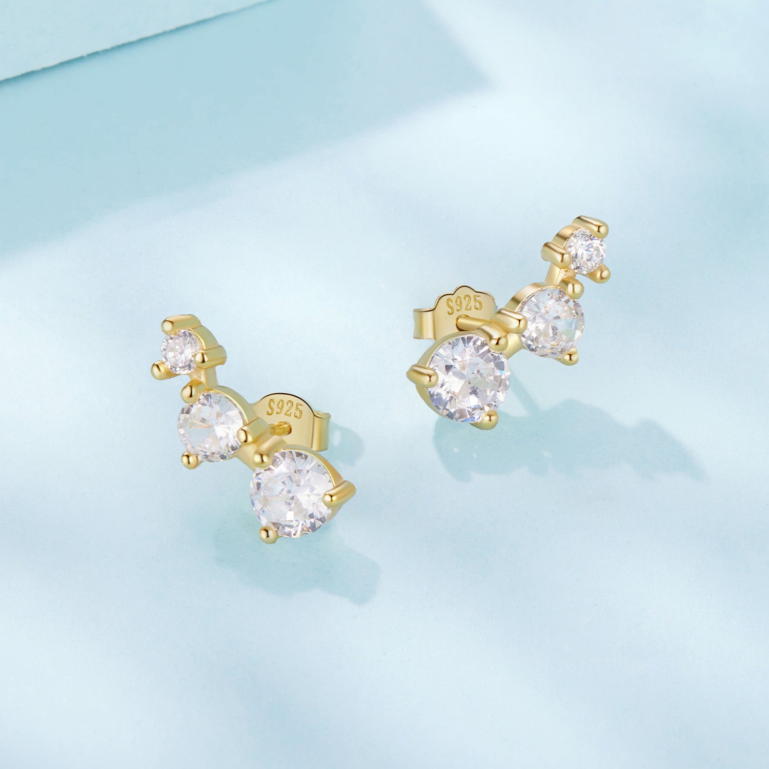 925 Sterling Silver Earrings with Pavé Setting CZ | Size 0.6*1.45cm for Women DestGlow