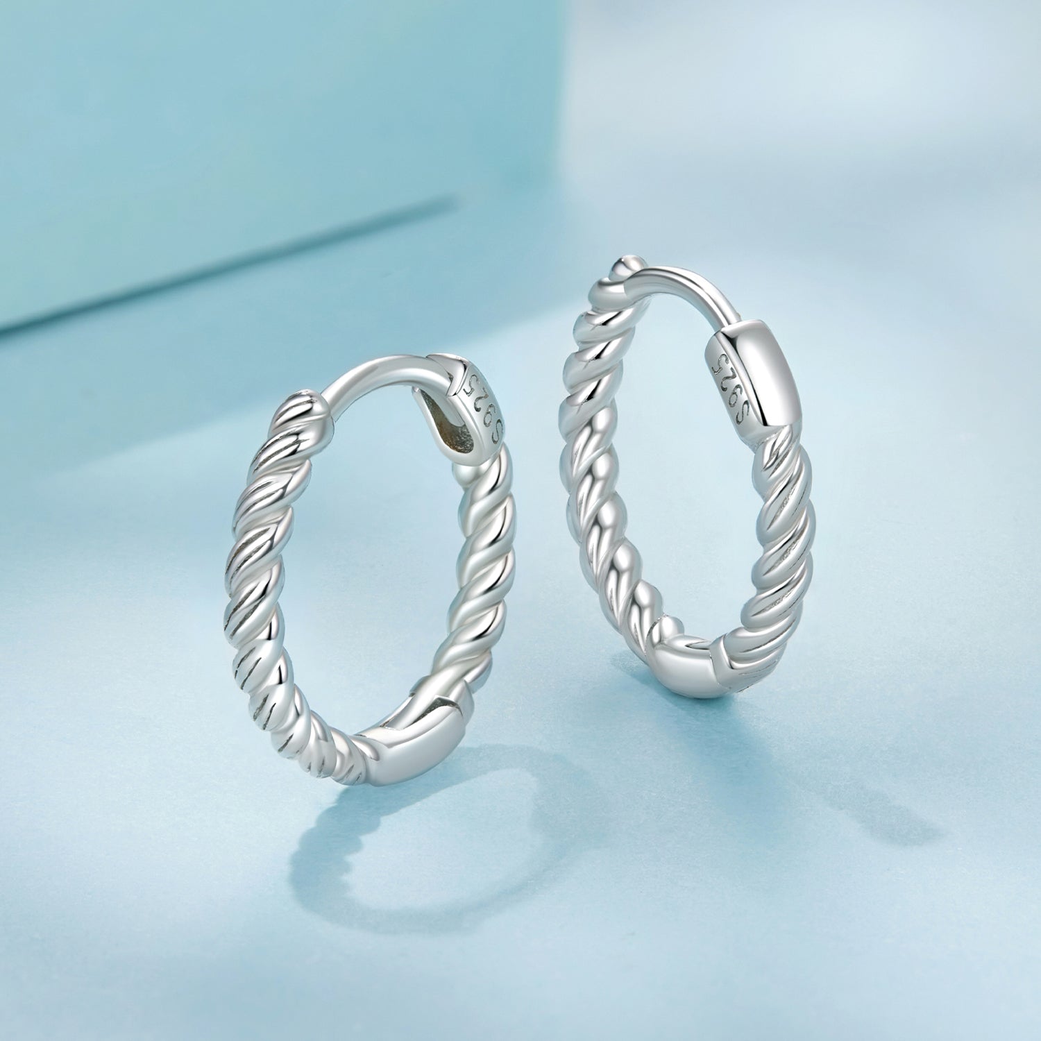 925 Sterling Silver Plated White Gold Earrings Size 1.4x0.2cm for Women DestGlow