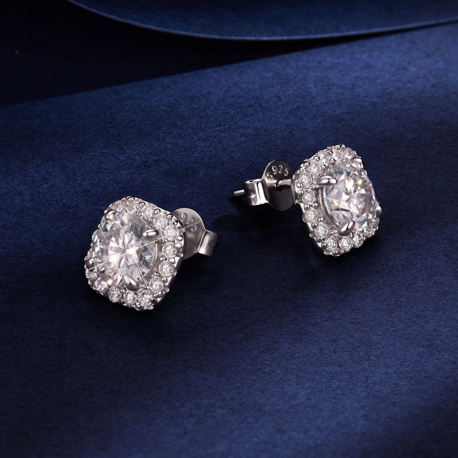 925 Sterling Silver Moissanite 1.0cm Earrings with Pavé Setting for Women DestGlow
