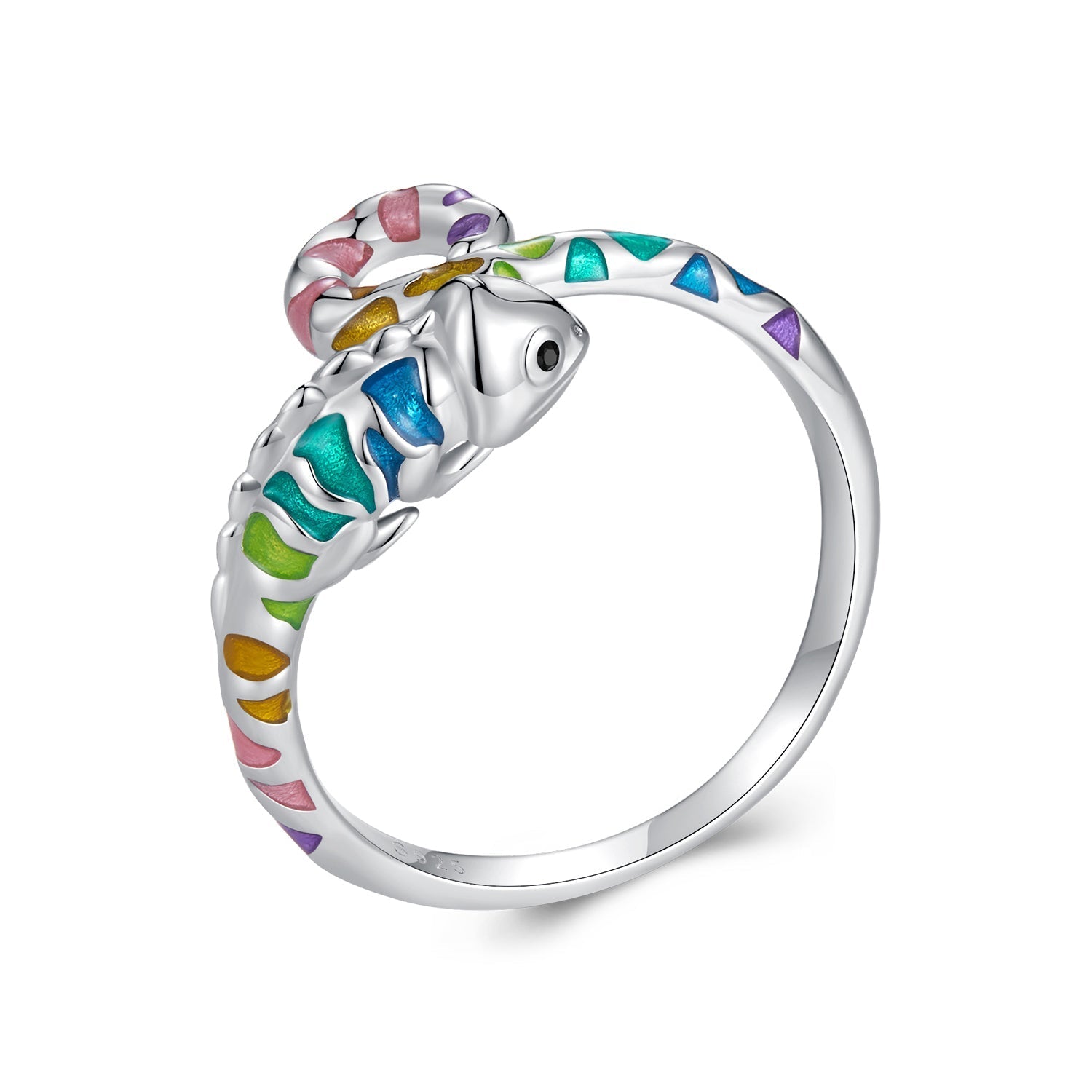 925 Sterling Silver Enamel Process Pavé Setting CZ Ring for Women DestGlow