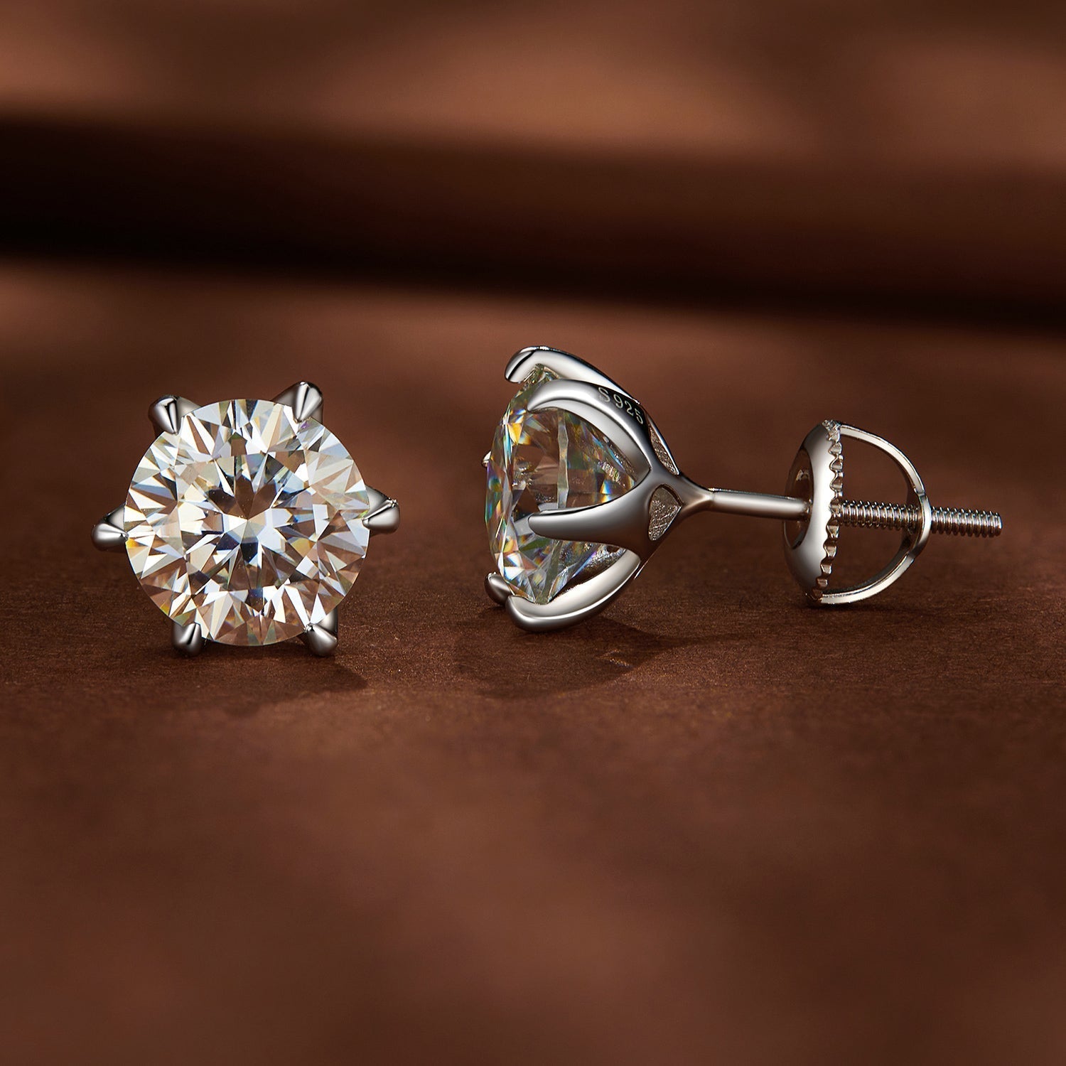 S925 Sterling Silver 2.00 Carat Moissanite Earrings for Women DestGlow