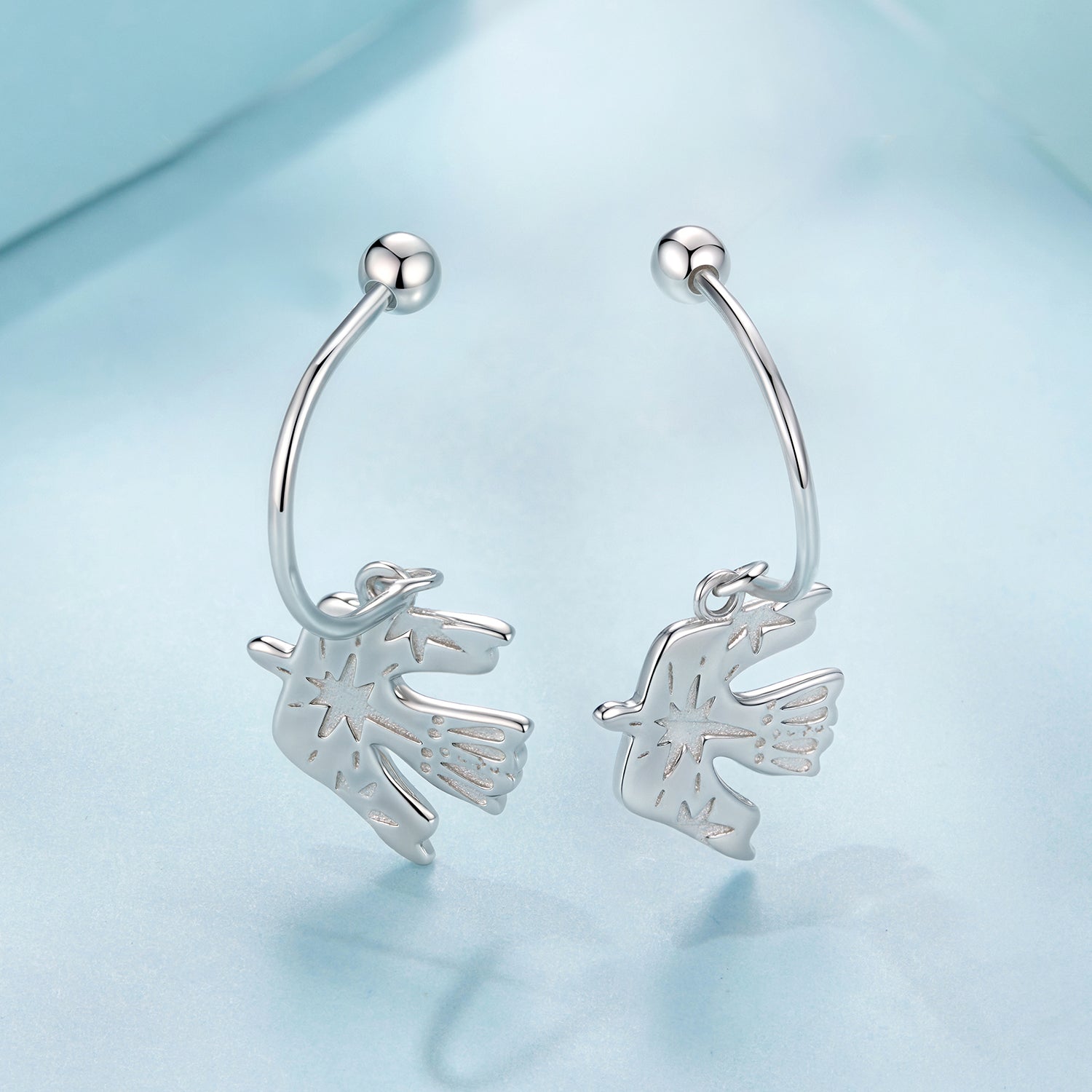 925 Sterling Silver Earrings with Pavé Setting CZ and White Gold Plating for Women DestGlow