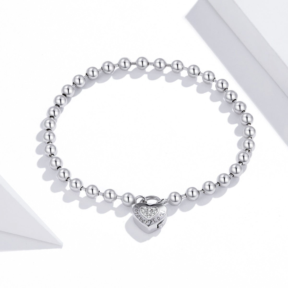 925 Sterling Silver Bracelet with Pavé Setting CZ and Platinum Plating, 17cm for Women DestGlow