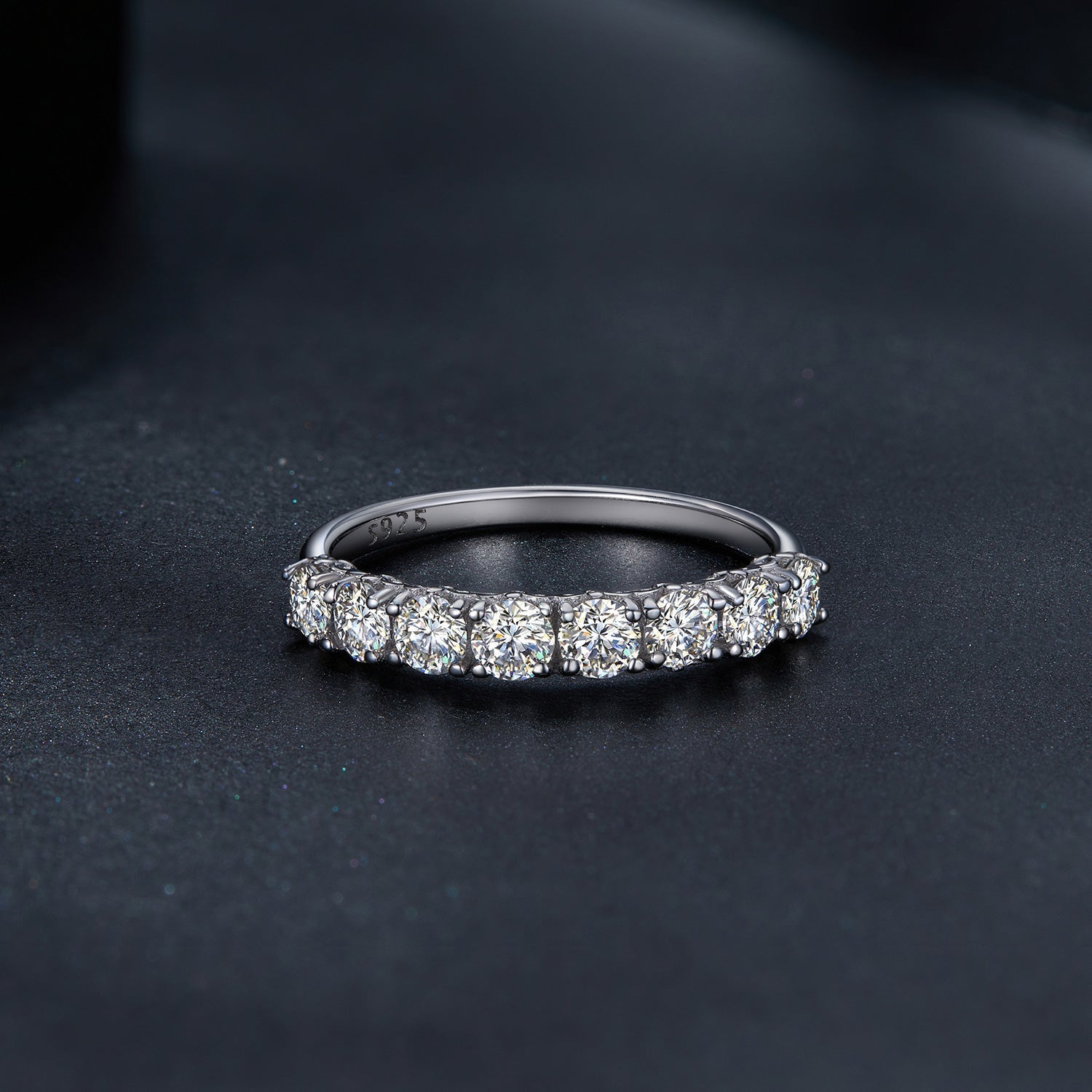 925 Sterling Silver Plated Moissanite Ring Size 5 for Women DestGlow