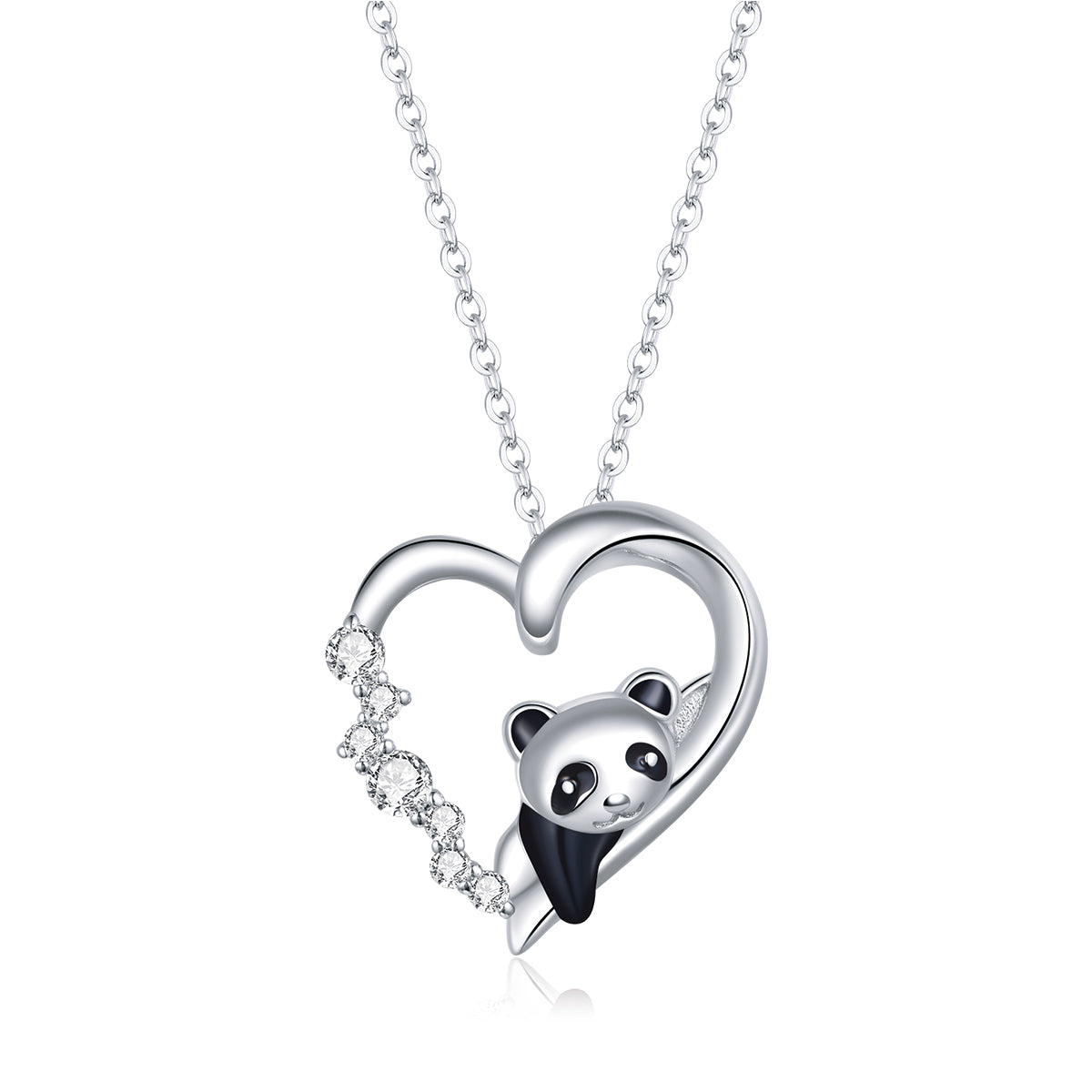 S925 Sterling Silver Adjustable Necklace with CZ and Enamel Pendant DestGlow