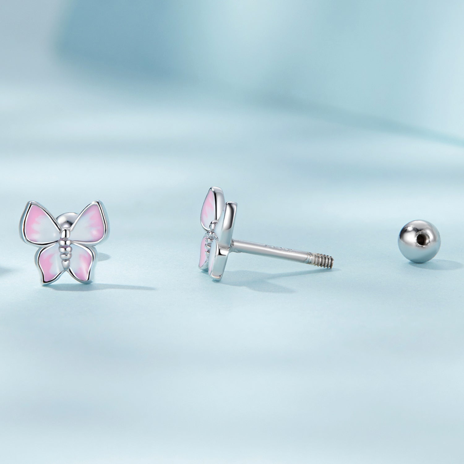 925 Sterling Silver Earrings with Enamel Process, 0.6cm, for Women DestGlow