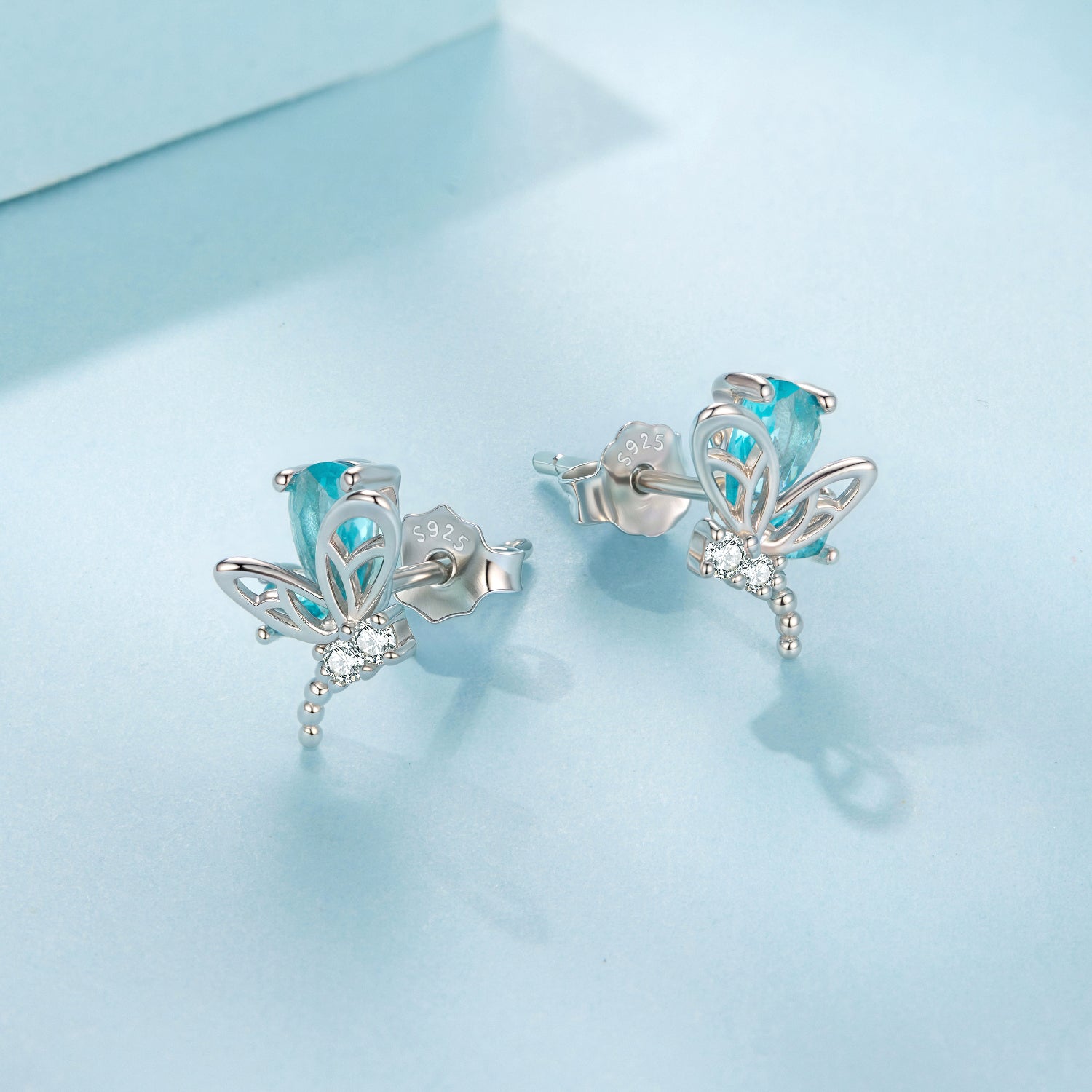 925 Sterling Silver White Gold Plated 1.0x0.7cm CZ Earrings for Women DestGlow
