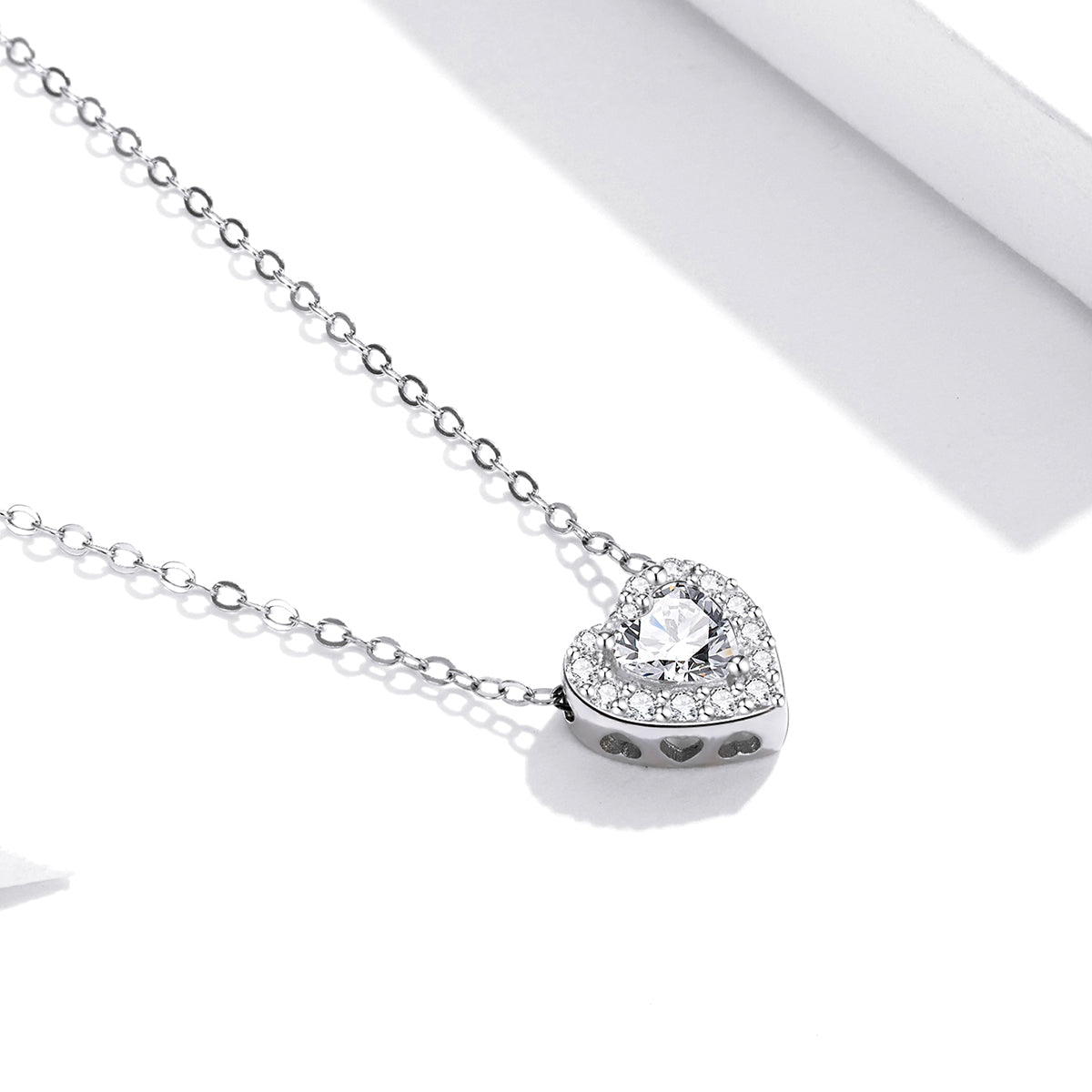 925 Sterling Silver Adjustable Cubic Zirconia Pendant Necklace for Women DestGlow