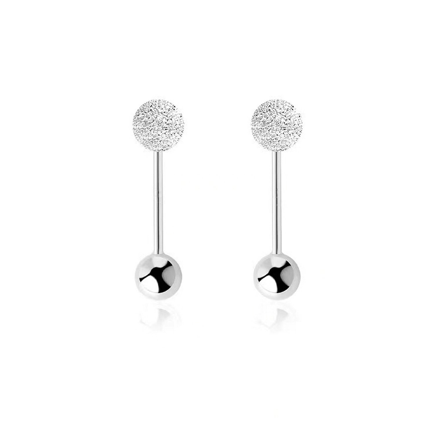 925 Sterling Silver Earrings with Platinum Plating - 0.3 cm for Women DestGlow