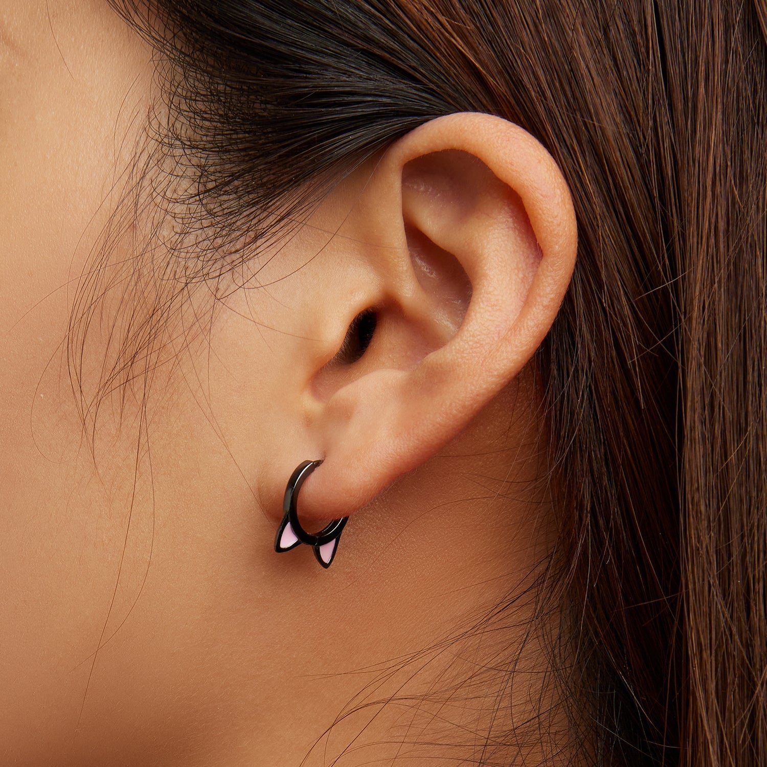 925 Sterling Silver Enamel Black Gold Plated Earrings for Women DestGlow