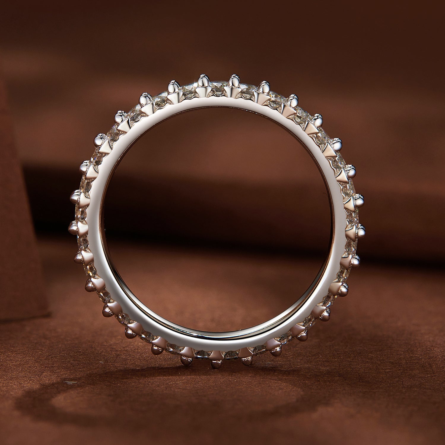 925 Sterling Silver Moissanite 0.03ct Ring Size 6 DestGlow