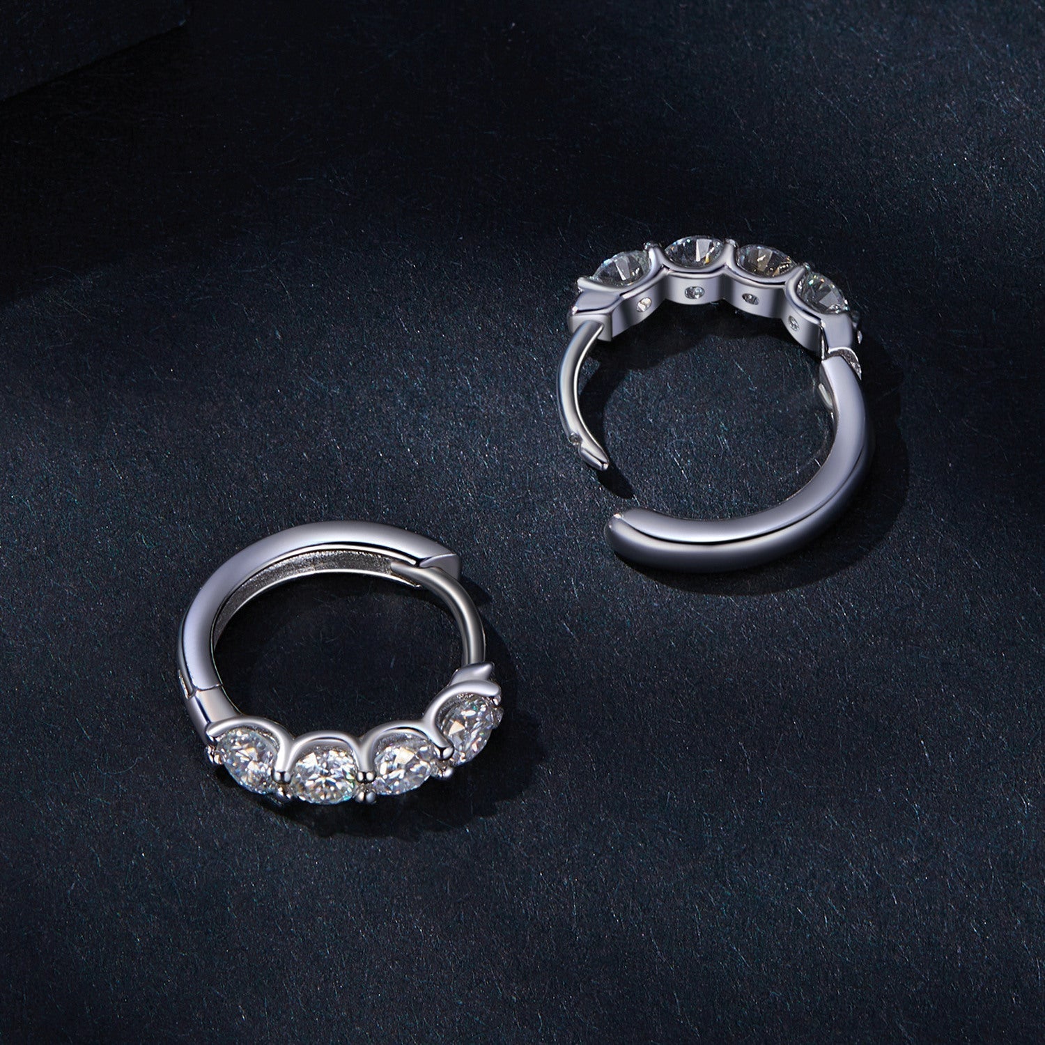 925 Sterling Silver Moissanite 0.1 Carat Platinum Plated Earrings for Women DestGlow