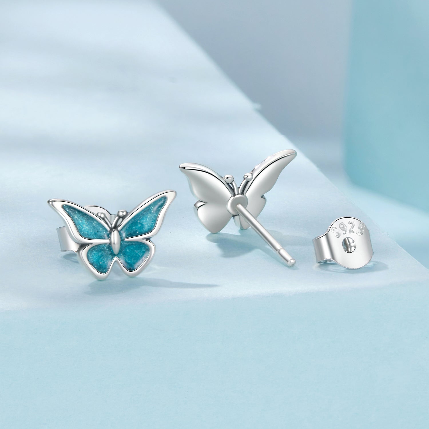 925 Sterling Silver Enamel Oxidized Earrings Size 0.7*1.1cm for Women DestGlow