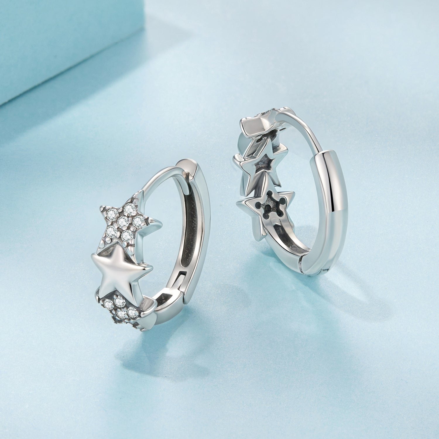 925 Sterling Silver Earrings with Pavé Setting CZ in Oxidized Silver DestGlow