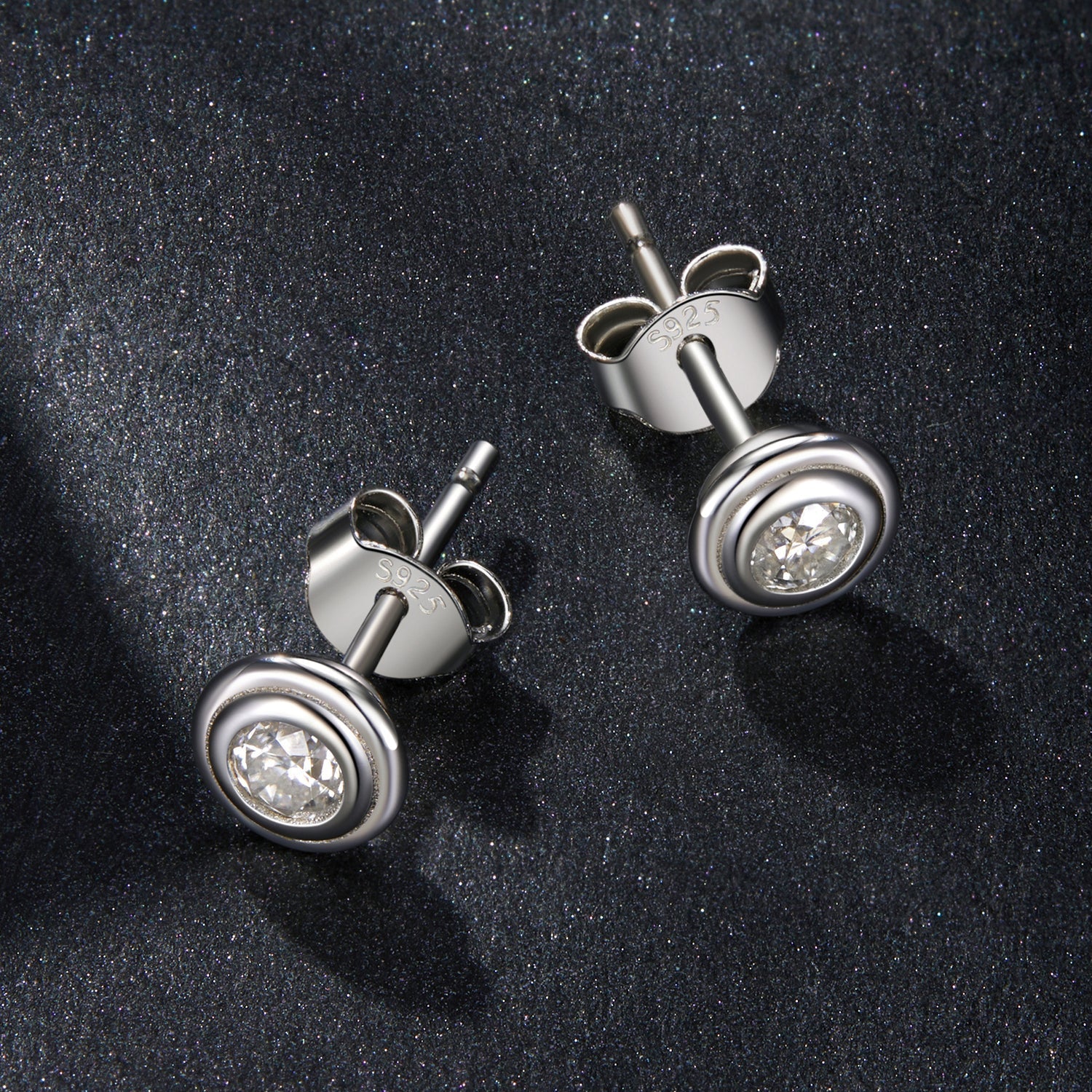 925 Sterling Silver 0.1 Carat Genuine Moissanite Earrings for Women DestGlow