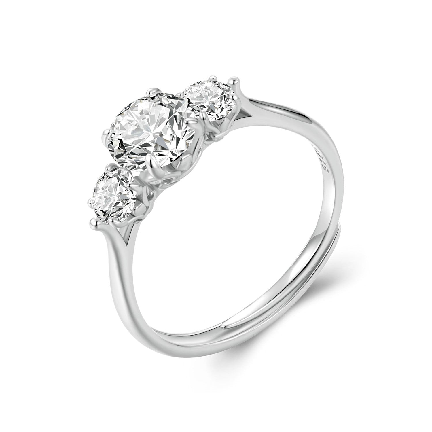 925 Sterling Silver Moissanite 6.5mm 1ct Ring, Size E for Women DestGlow