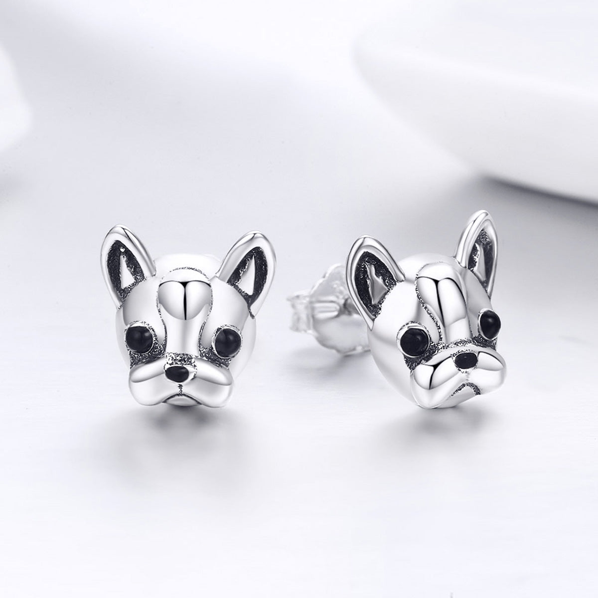 925 Sterling Silver Oxidized Enamel Earrings for Women 1*1cm DestGlow